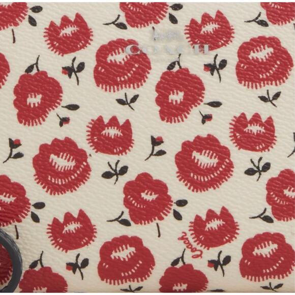 Coach Corner Zip Wristlet With Floral Print In Canvas/Silver/Chalk Multi CBP21 - Picture 6 of 6